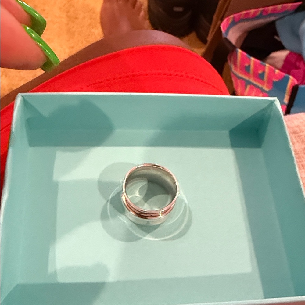 Tiffany & Co. Silver Ring in Blue Box